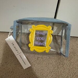 Friends Clear Cosmetic Bag with Yellow Frame